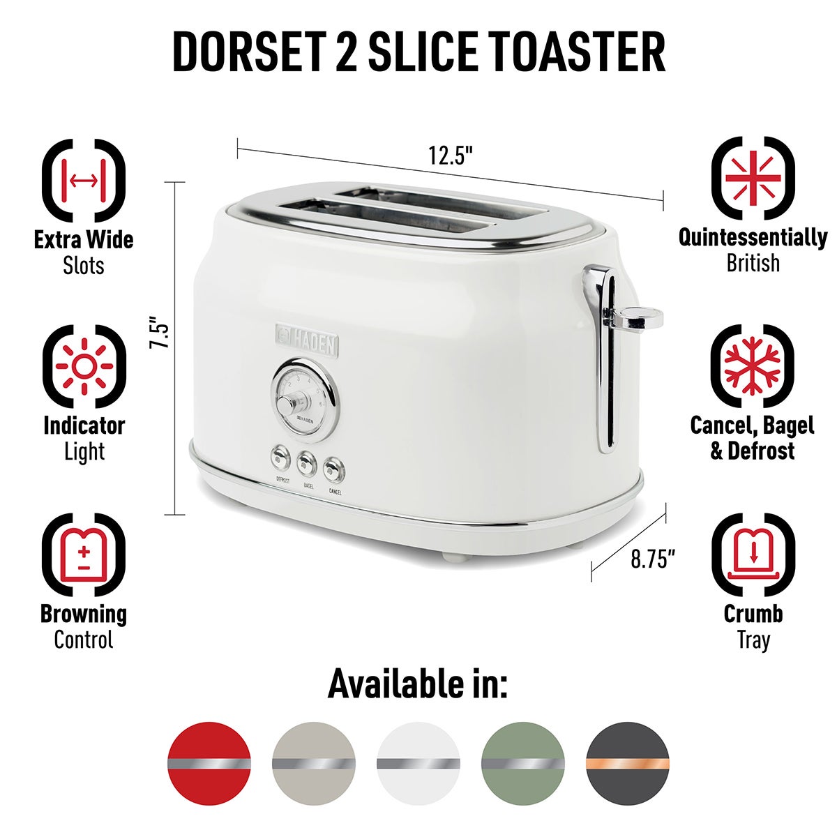 Haden Dorset 2-Slice Toaster | The Container Store